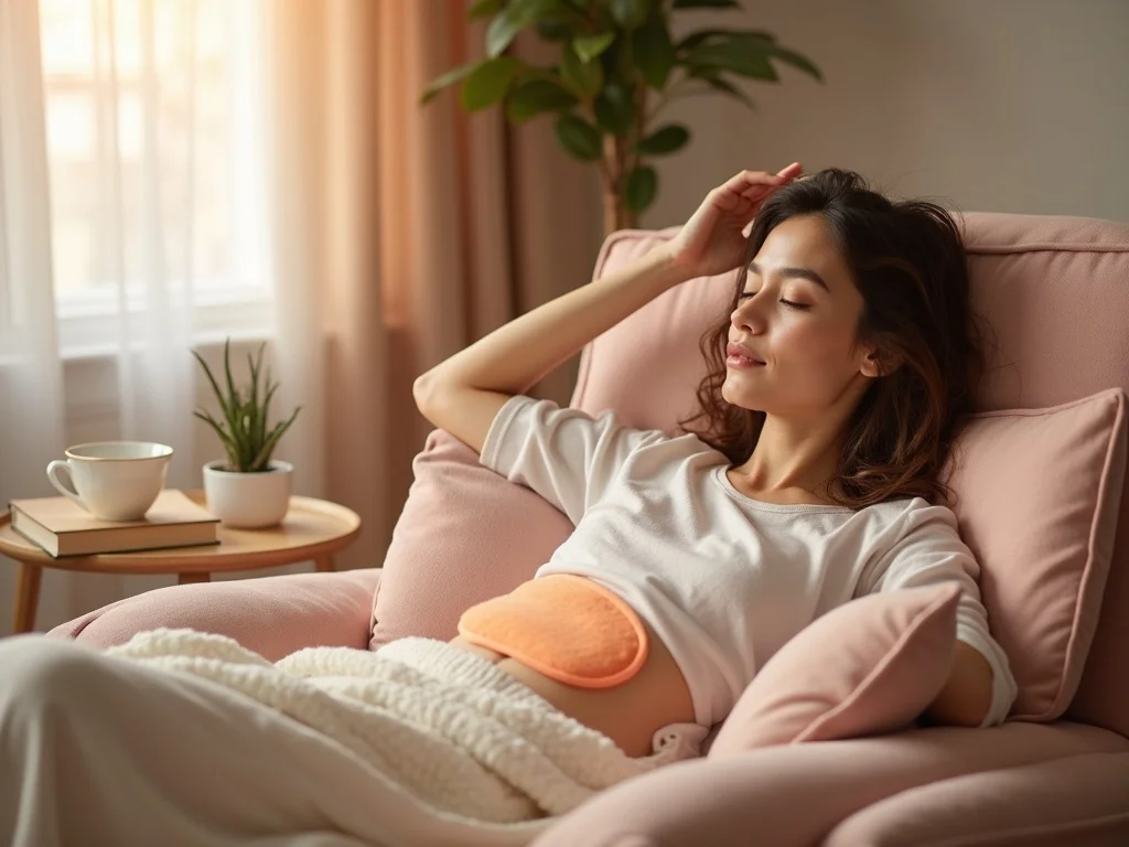 Warm compress therapy for PMS symptom relief at home