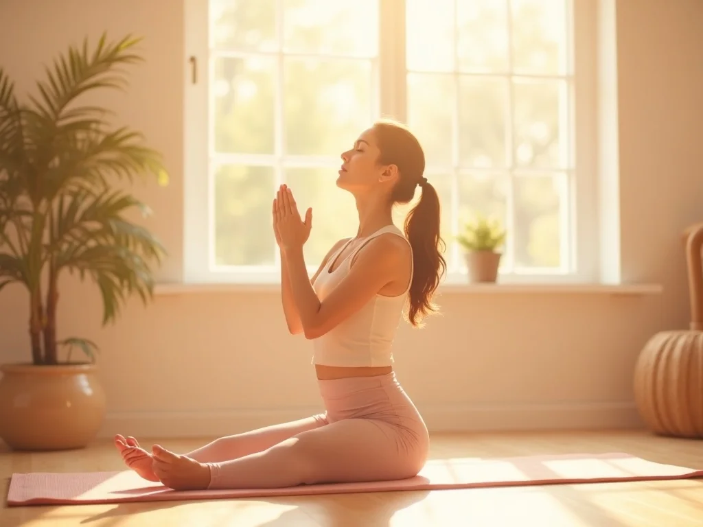 Gentle yoga and breathwork for PMS mood swings relief